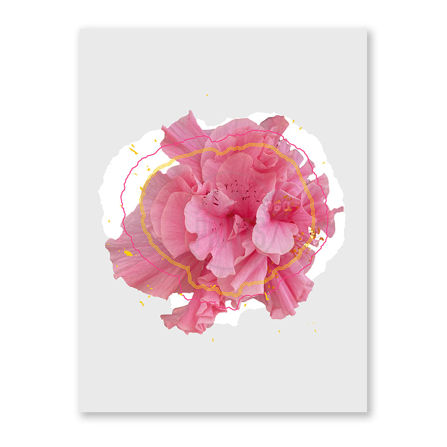 Ballerina in the Garden - Pink Hibiscus Flower Art, Abstract Background – Bold, Colorful Wall Art to Add a Touch of Nature