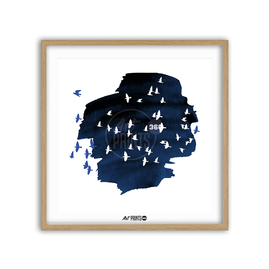 How Blue is the Sky - Birds Soaring Through the Sky - Unframed Print