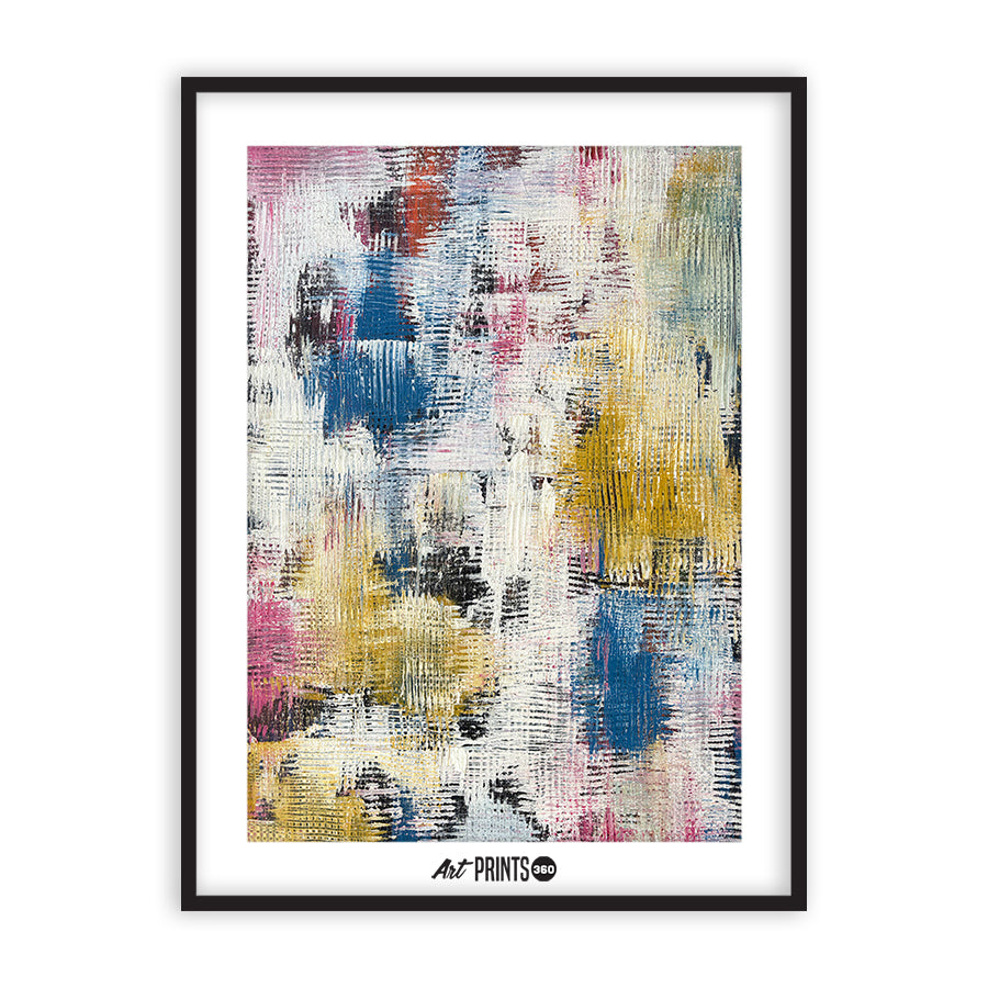 Color Cascade - Abstract Burst of Color Pattern, Unframed print