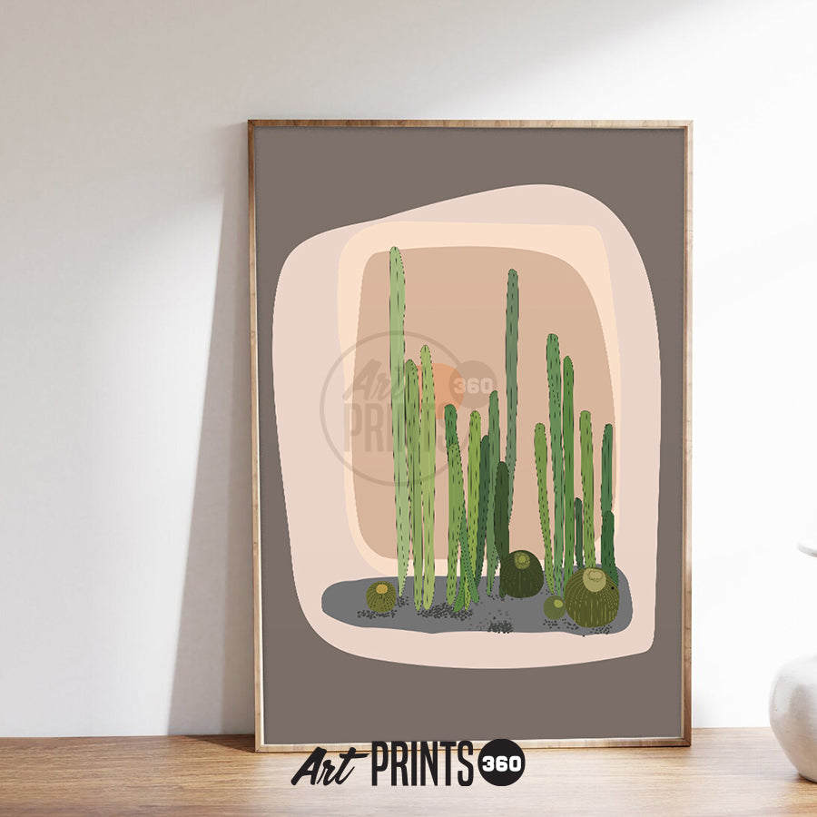 Cactus Garden: Enjoy the Beauty of the Desert – Abstract Art Print featuring Organ Pipe Cactus, Contemporary Wall Decor