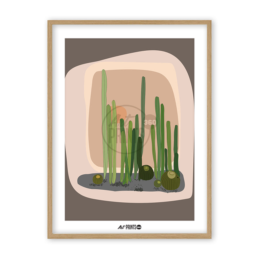 Cactus Garden: Enjoy the Beauty of the Desert – Abstract Art Print featuring Organ Pipe Cactus, Contemporary Wall Decor