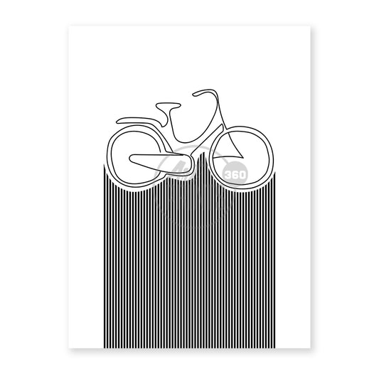 Solo Ride - Abstract Wall Art Poster Print, Minimalist line art for any space, Black & White Print, Unframed print.