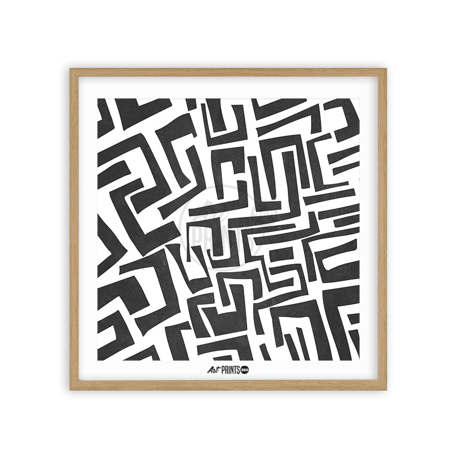 Geomatic Blocks Minimalistic Wall Art , Unframed Art Print