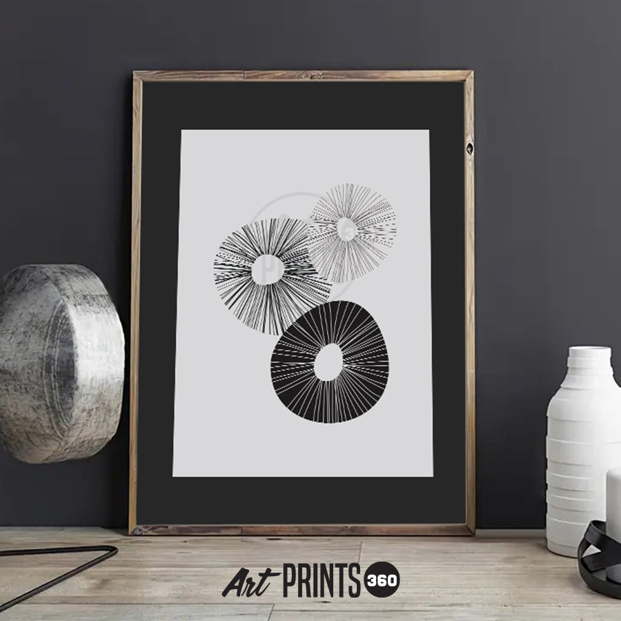 Mushroom Caps -Minimalistic Art print for any space, Versatile design to décor living room, bedroom or office.  Unframed art print.